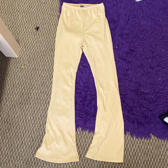 Tan silky flare pants - Picture 1 of 2